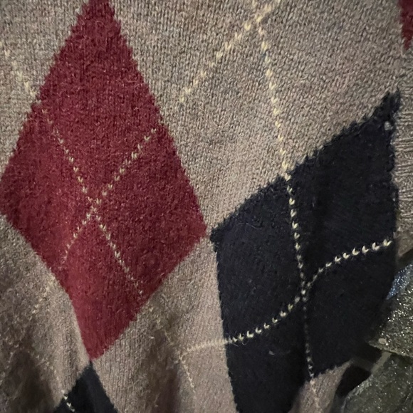 L Vintage 100% Wool Argyle Knit Shetland Sweater Vest Lord Jeff New Zealand - Picture 7 of 10